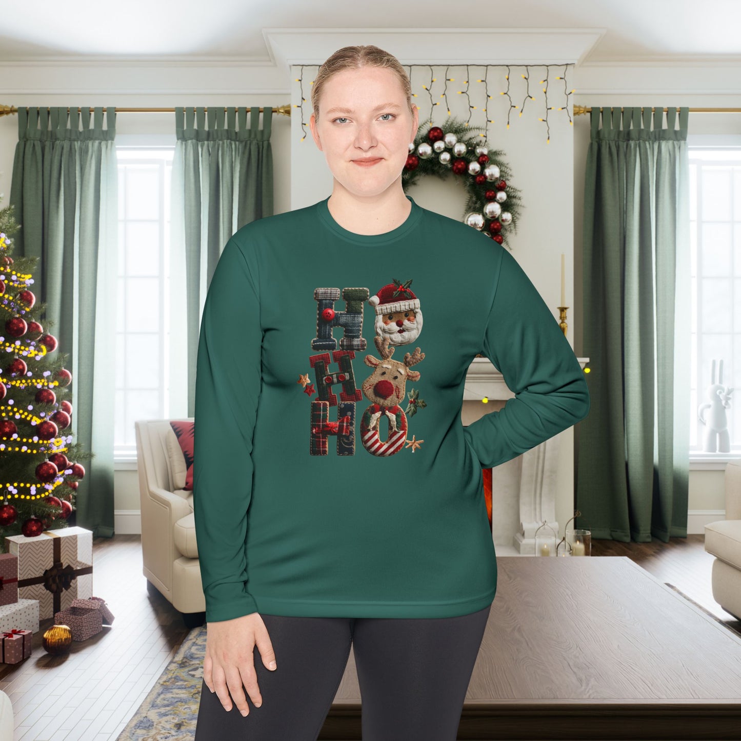 Ho Ho Ho Adult Long Sleeve Tee