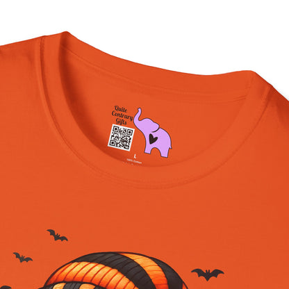 Cute Ghost w/Pumpkins Adult T-shirt