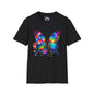 Colorful Butterfly & Flowers Adult T-shirt