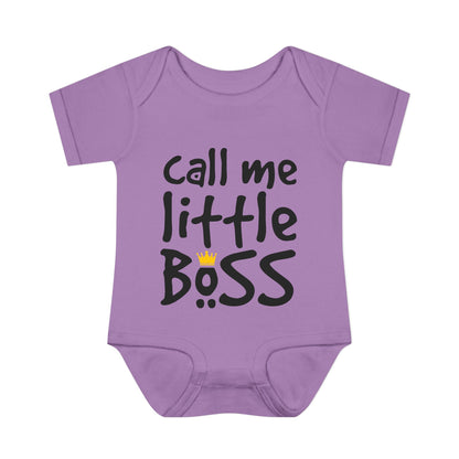 Call Me Little Boss (Crown) Infant Baby Rib Bodysuit