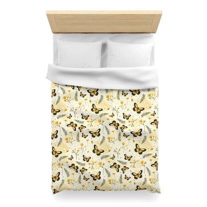 Sunlit Butterfly Bloom Microfiber Duvet Cover