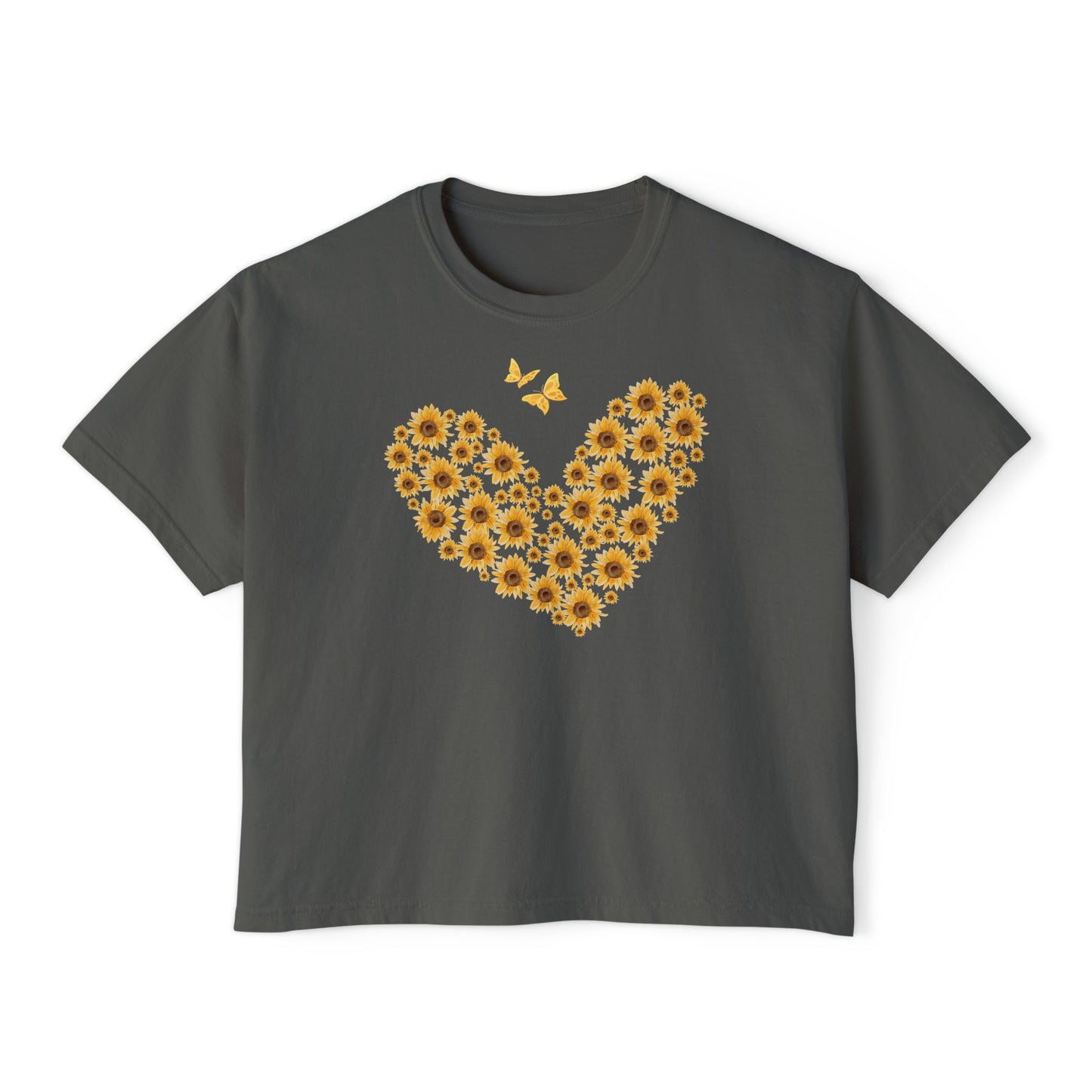 Sunflower Heart & Butterflies Women's Boxy Tee