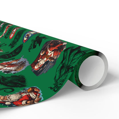 Creepy Santa & Krampus Wrapping Paper