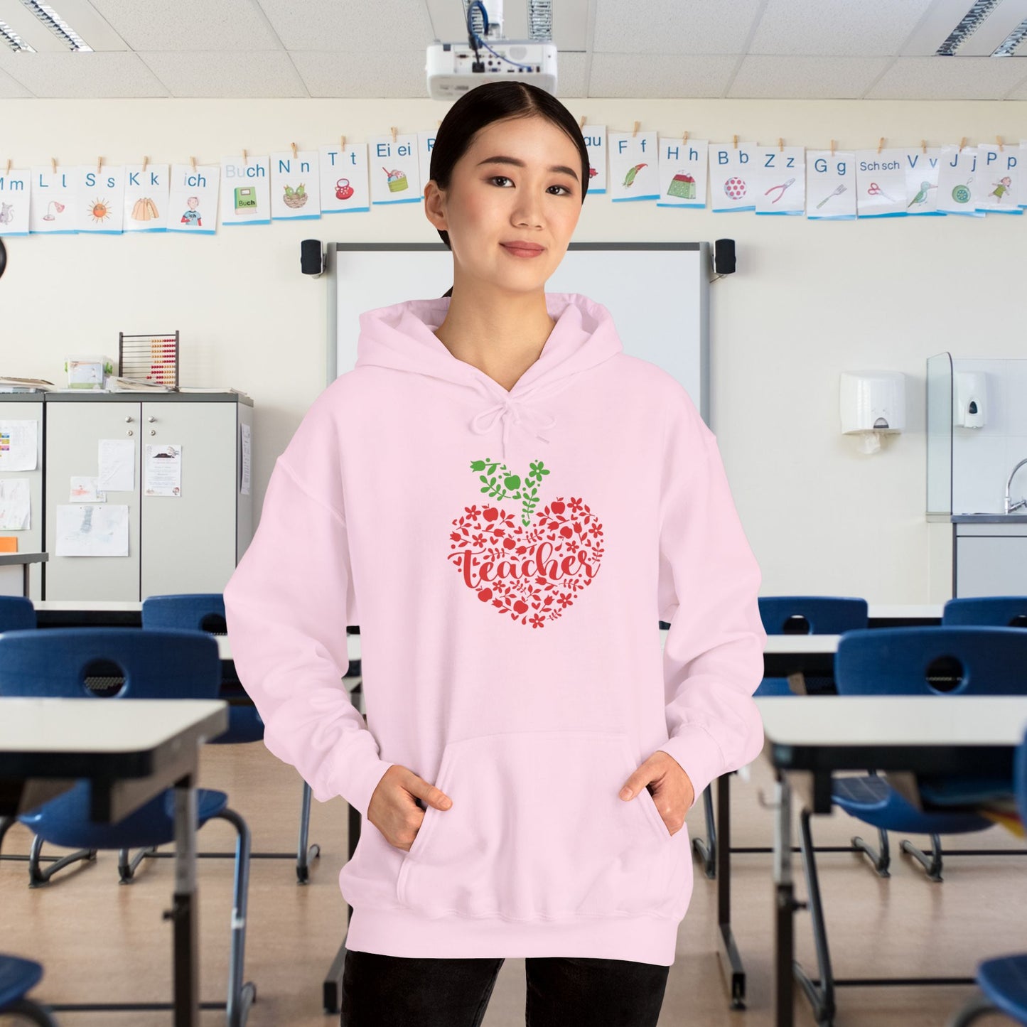 Teacher Heart 1 Heavy Blend™ Hooded Sweatshirt