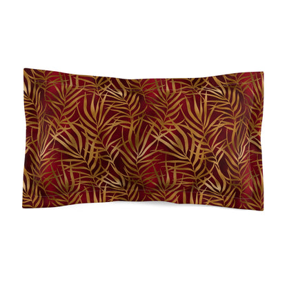 Crimson Palm Veil Duvet Bedding Set