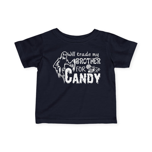 Will Trade My Brother for Candy (Ghost) Infant Soft T-Shirt