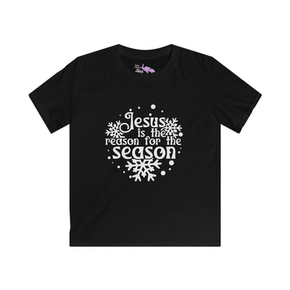 Jesus Is The Reason For The Season Snowflake Youth Softstyle Tee