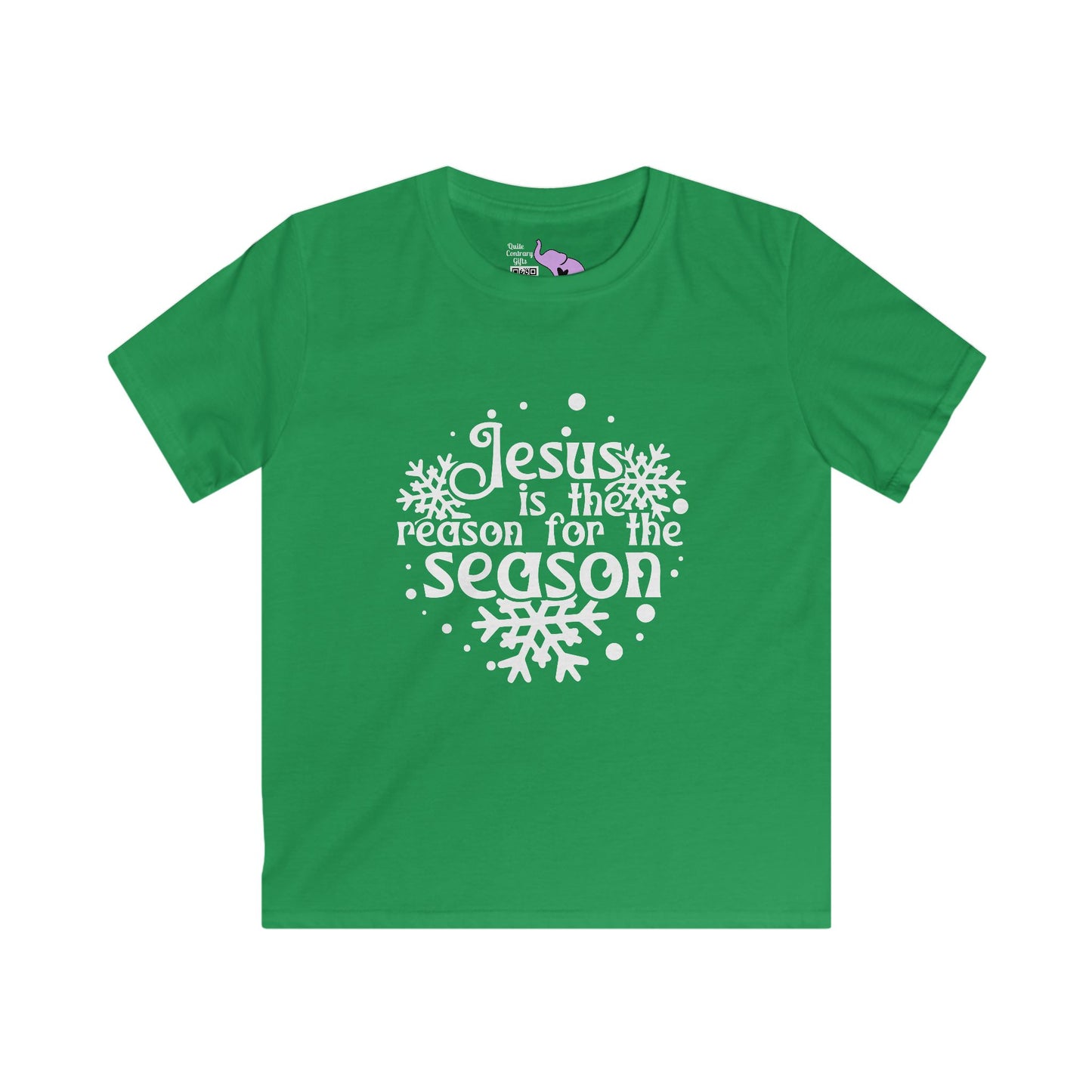 Jesus Is The Reason For The Season Snowflake Youth Softstyle Tee