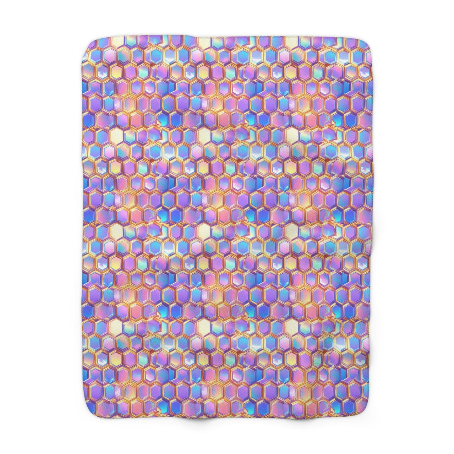 Aurora Hexagons Sherpa Fleece Blanket