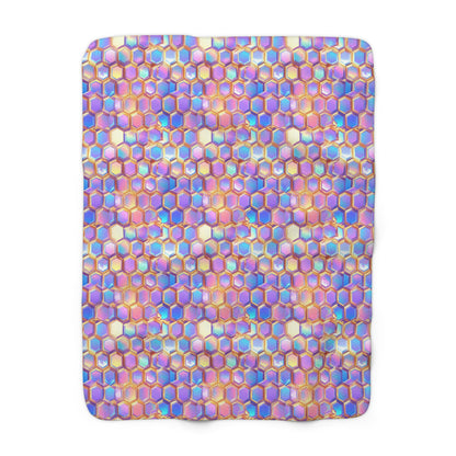 Aurora Hexagons Sherpa Fleece Blanket