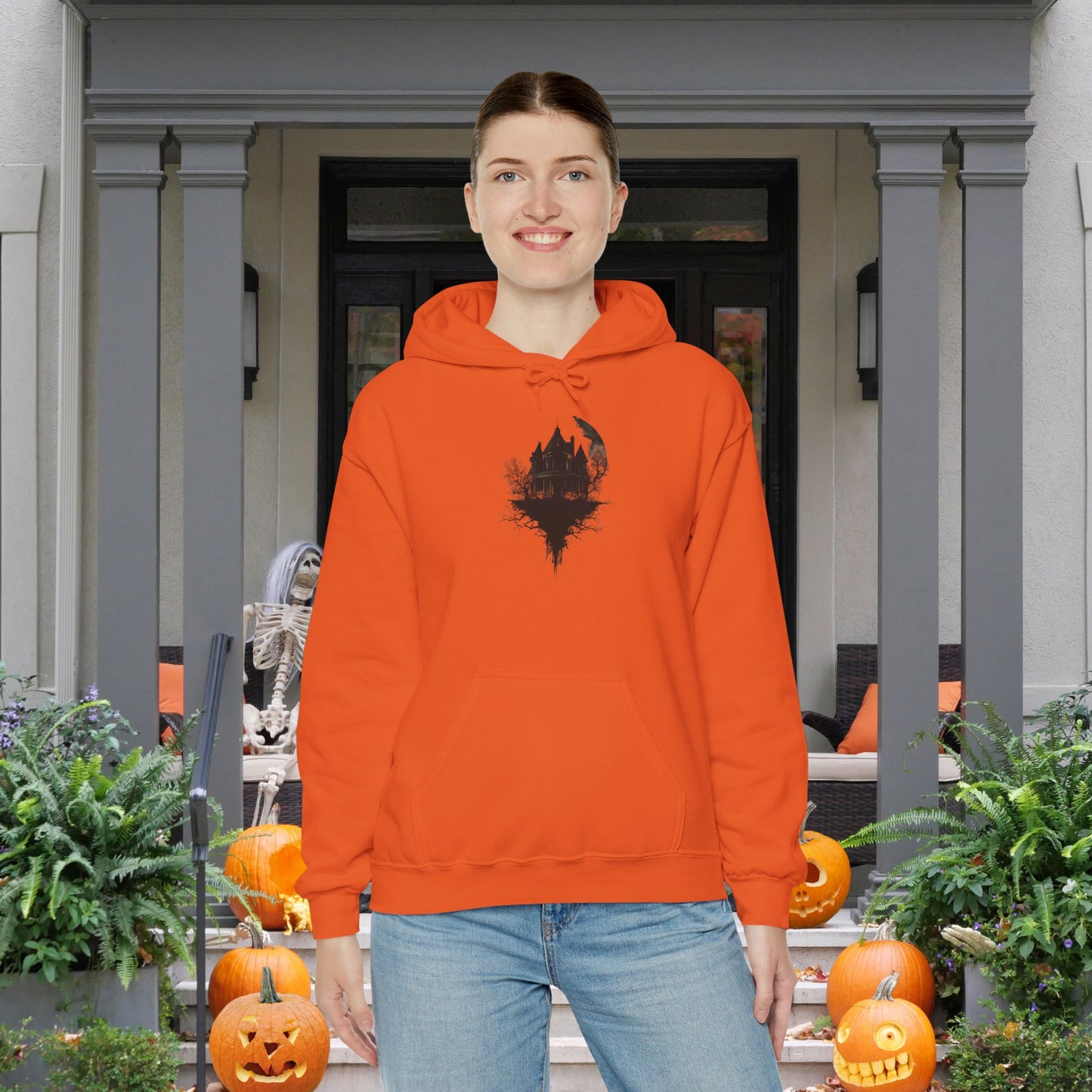 Halloween Haunted House Heavy Blend™ Hooded Sweatshirt