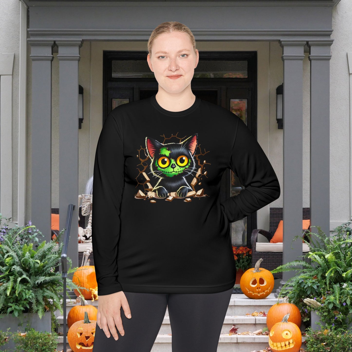 Zombie Kitty Adult Long Sleeve Tee