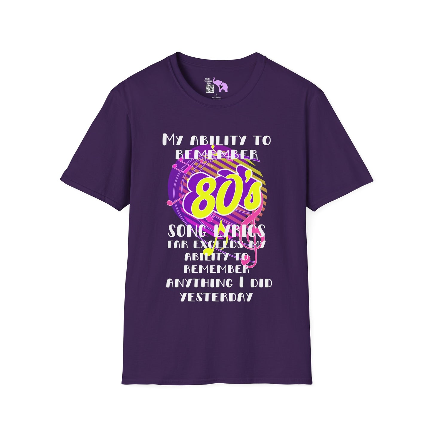 My Ability to Remember 80's Song Lyrics Far Exceeds my Ability to Remember... Adult T-shirt