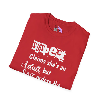 Suspect Claims She's An Adult But Still Orders The Chicken Tendies Adult T-shirt