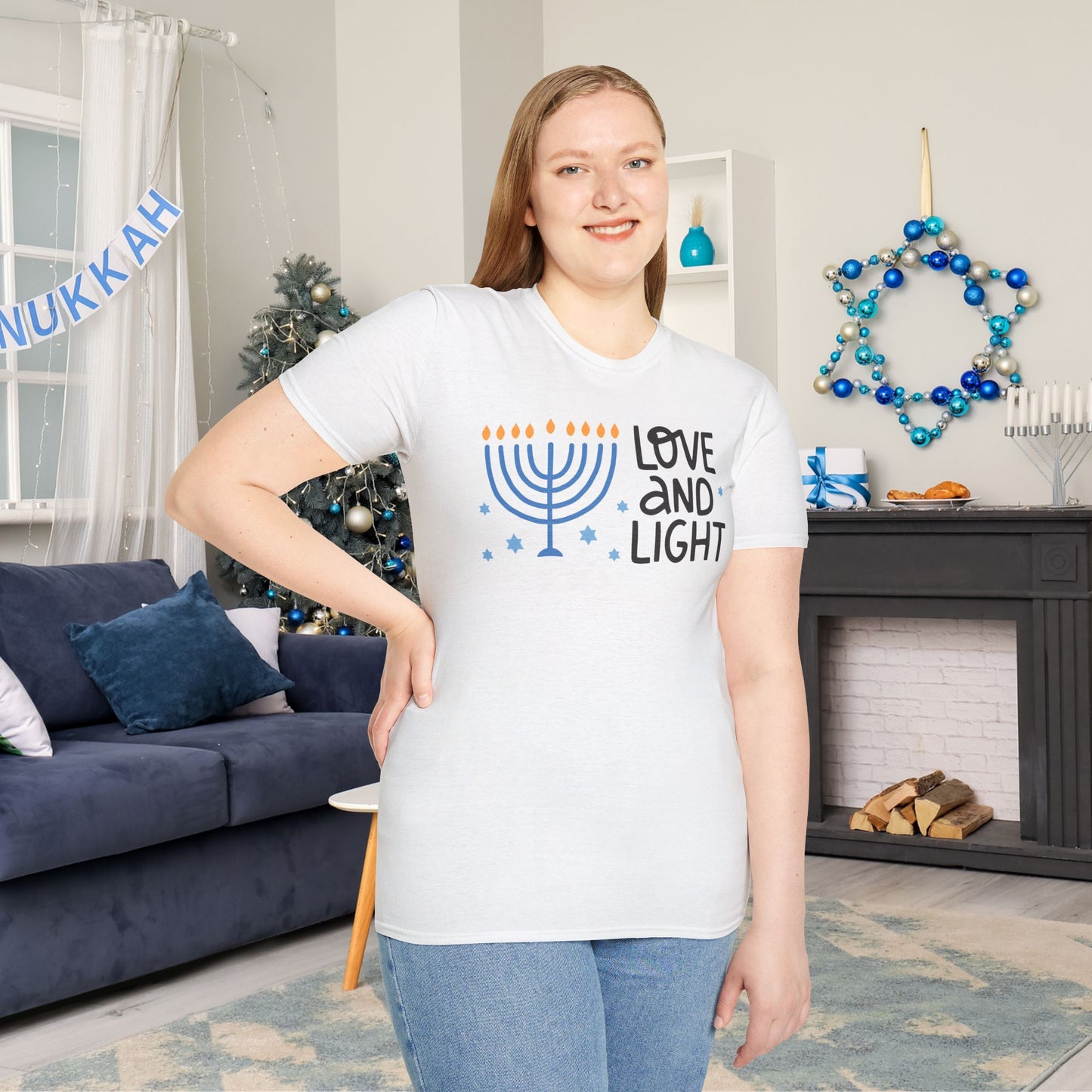 Hanukkah Love & Light 2 Adult T-shirt