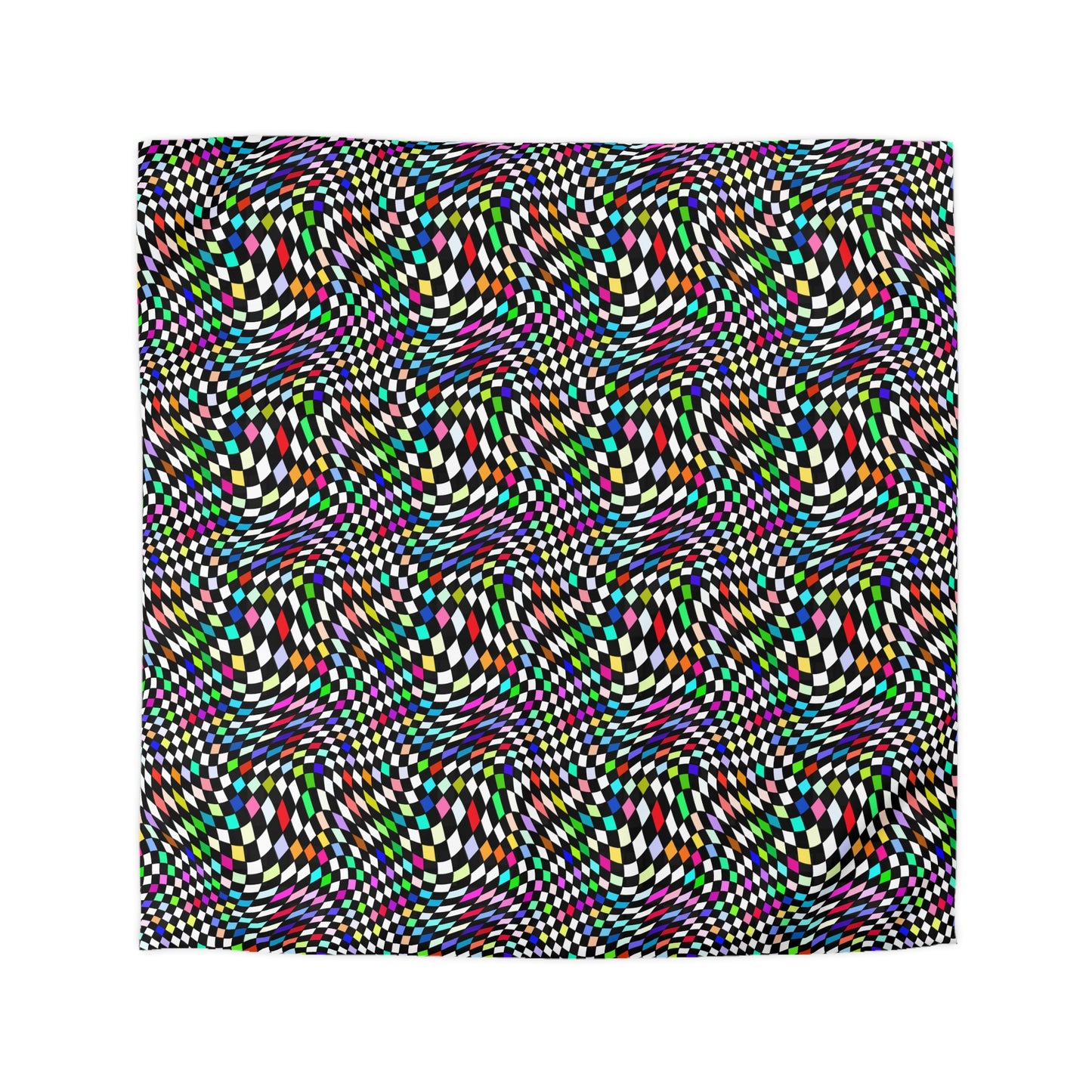 Warped Colorful Checkered Duvet Bedding Set
