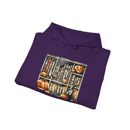 Spooky Book Shelf Heavy Blend™ Hooded Sweatshirt
