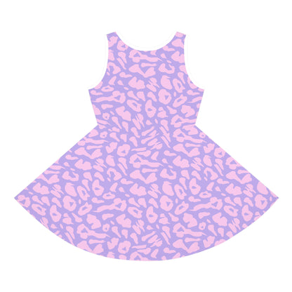 Cotton Candy Cheetah Print Girls' Sleeveless Sundress