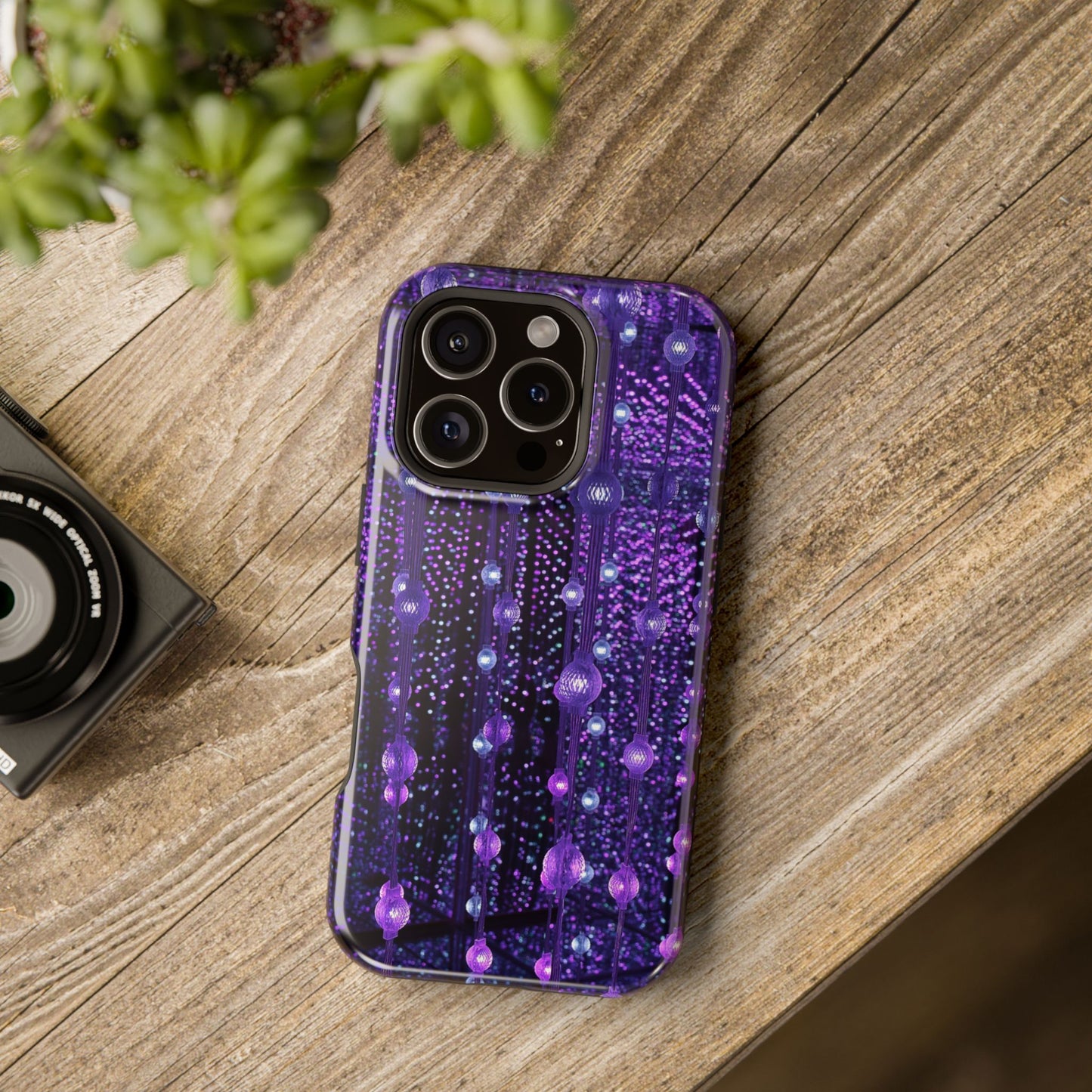 Purple Raindrops MagSafe® Compatible Tough Case for iPhone