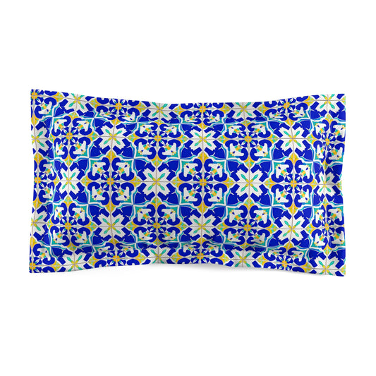 Blue Horizon Mosaic Microfiber Pillow Sham