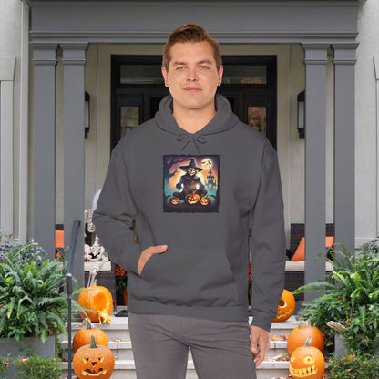 Halloween Scarecrow w/Pumpkins Heavy Blend™ Hooded Sweatshirt