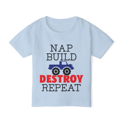 Nap Build Destroy Repeat Heavy Cotton™ Toddler T-shirt