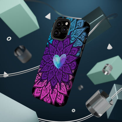 Colorful Mandala w/Heart MagSafe® Compatible Tough Case for iPhone