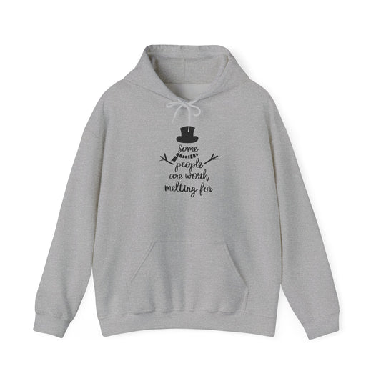 Some People Are Worth Melting For (Snowman) Adult Heavy Blend™ Hooded Sweatshirt