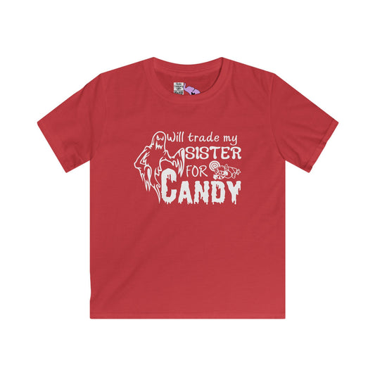 Will Trade My Sister For Candy (Ghost) Youth Softstyle Tee