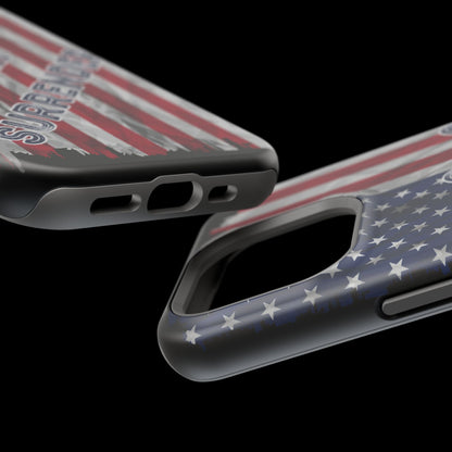 Never Surrender American Flag MagSafe® Compatible Tough Case for iPhone