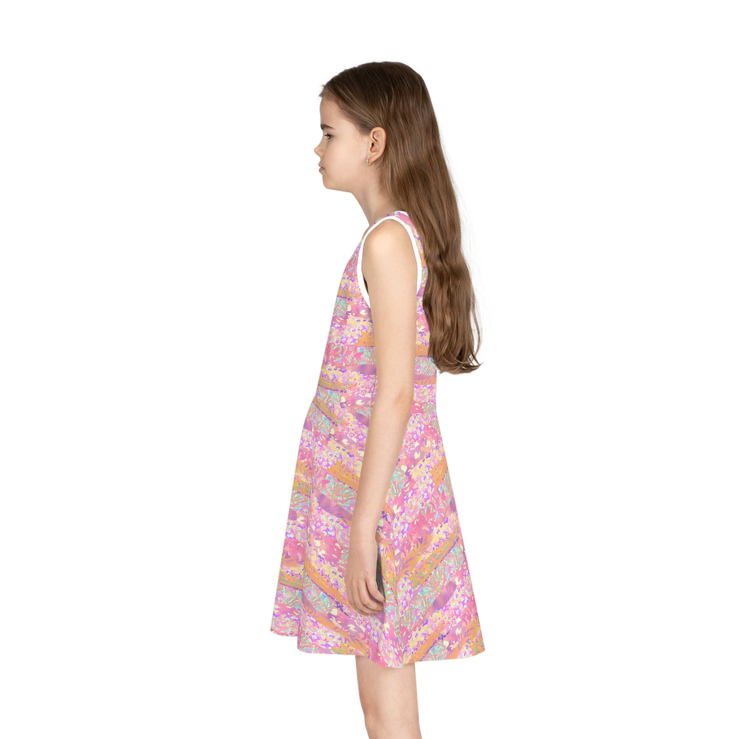 Wild Tropic Collage Girls' Sleeveless Sundress