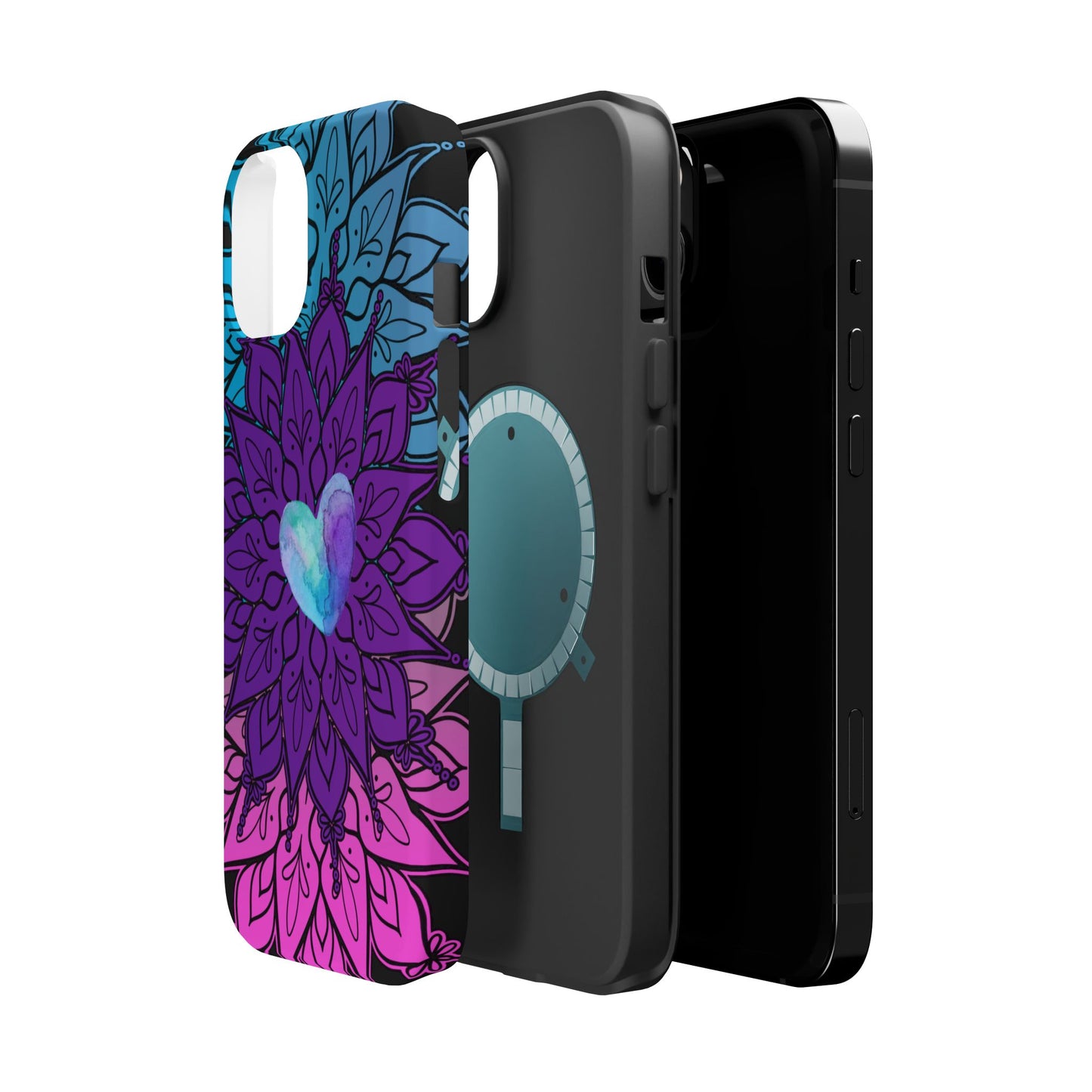 Colorful Mandala w/Heart MagSafe® Compatible Tough Case for iPhone