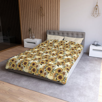 Honeycombs & Sunflowers Microfiber Duvet Cover
