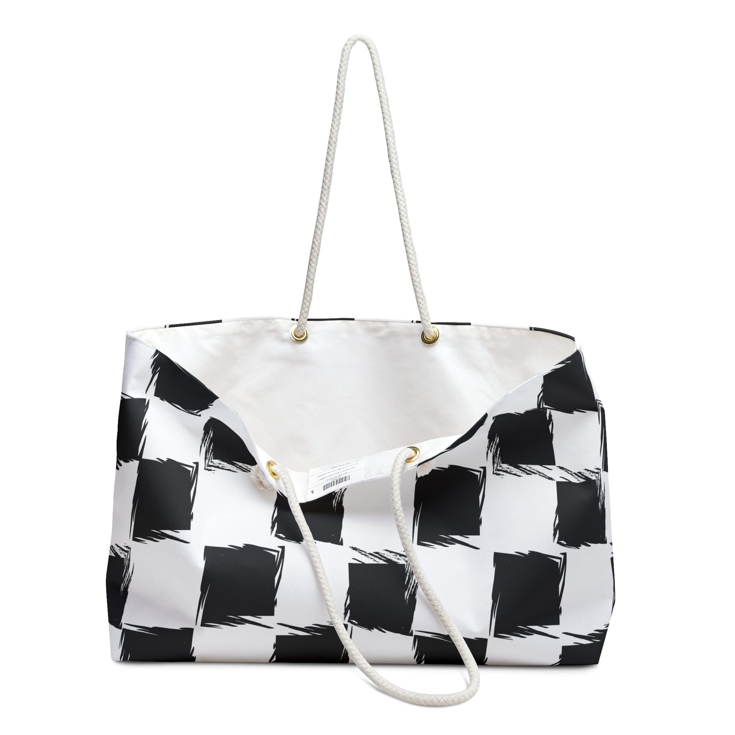 Distorted Check Weekender Bag