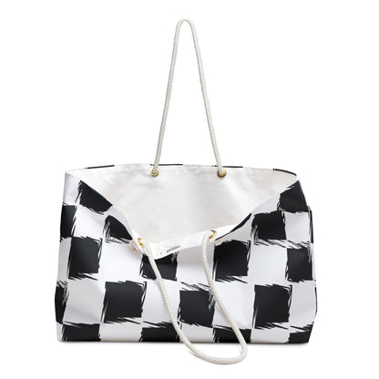 Distorted Check Weekender Bag