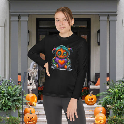 Patchwork Pumpkin Heart Youth Long Sleeve Tee