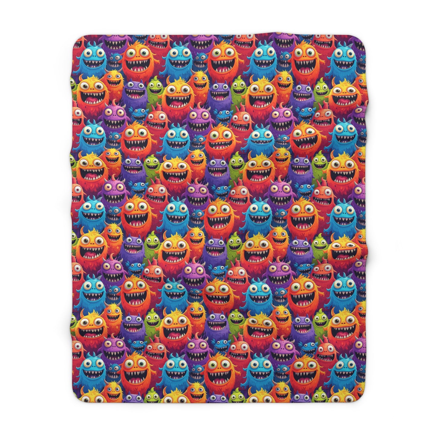 Happy Little Monsters Sherpa Fleece Blanket