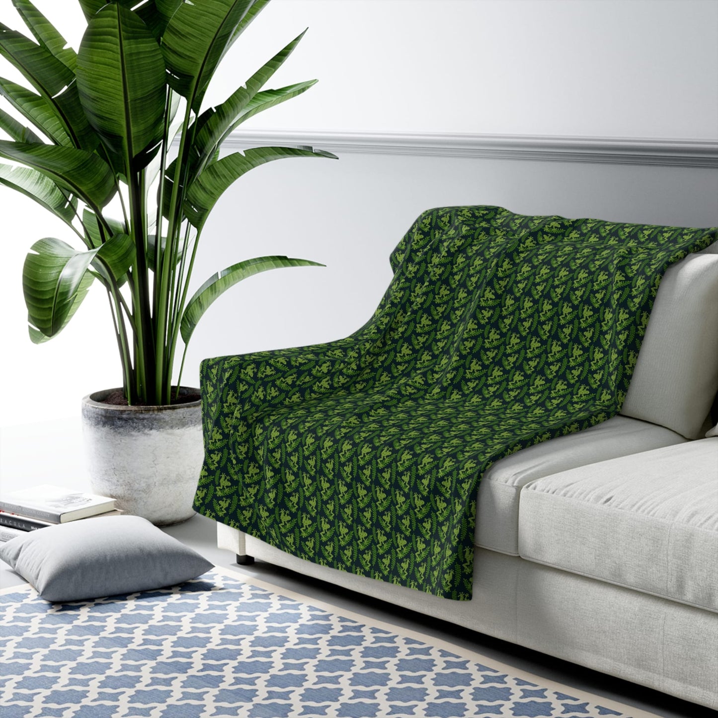 Emerald Canopy Frogs Fleece Blanket
