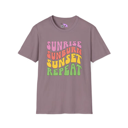 Sunrise Sunburn Sunset Repeat Adult T-shirt
