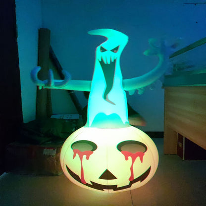 Halloween Inflatable Pumpkin Ghost Color Light Decoration