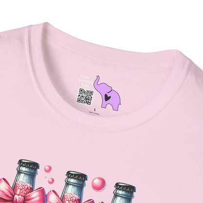 Pink Fizzy Drink w/Pumpkins Adult T-shirt