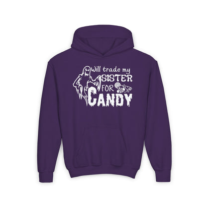 Will Trade My Sister For Candy Youth Heavy Blend Hoodie
