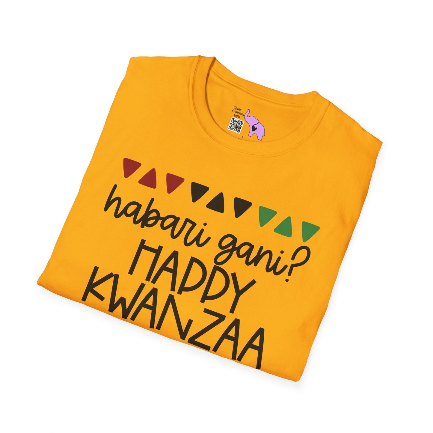 Habari Gani? Happy Kwanzaa Adult T-shirt