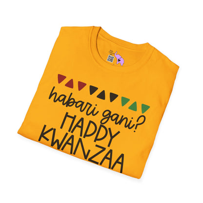 Habari Gani? Happy Kwanzaa Adult T-shirt