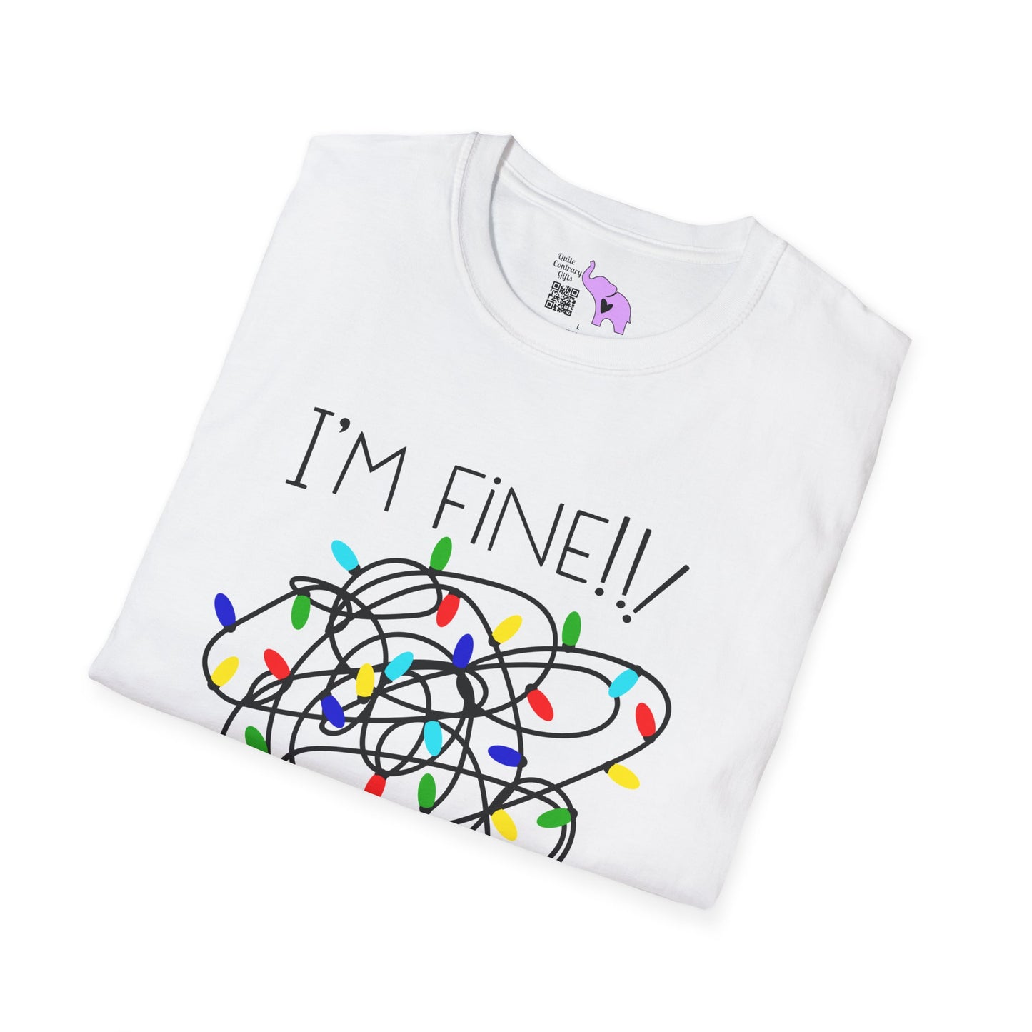 I'm Fine Everything Is Fine (String Lights) Adult T-shirt