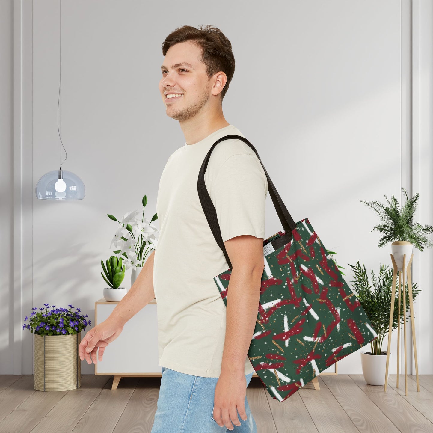 Holiday Brushstrokes Canvas Tote Bag