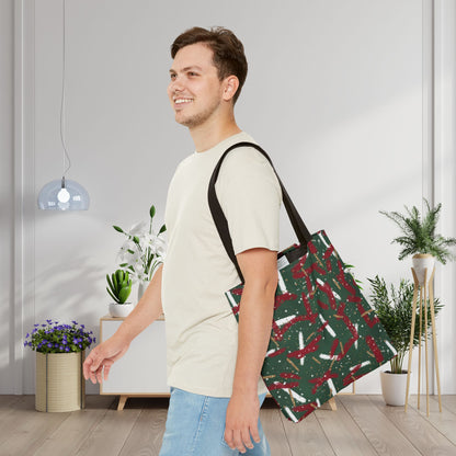 Holiday Brushstrokes Canvas Tote Bag