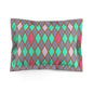 Teal/Pink Harlequin Microfiber Pillow Sham