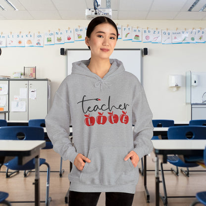 Teacher Life (Apples) Heart Heavy Blend™ Hooded Sweatshirt