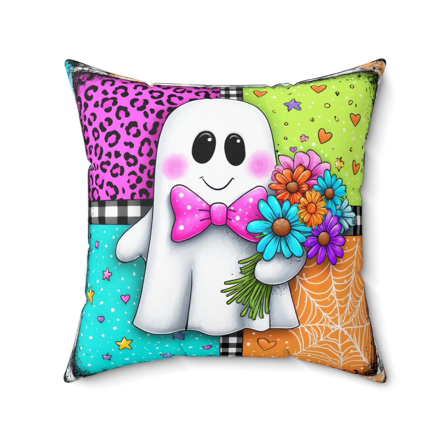 Dapper Boo Patchwork Throw Pillow